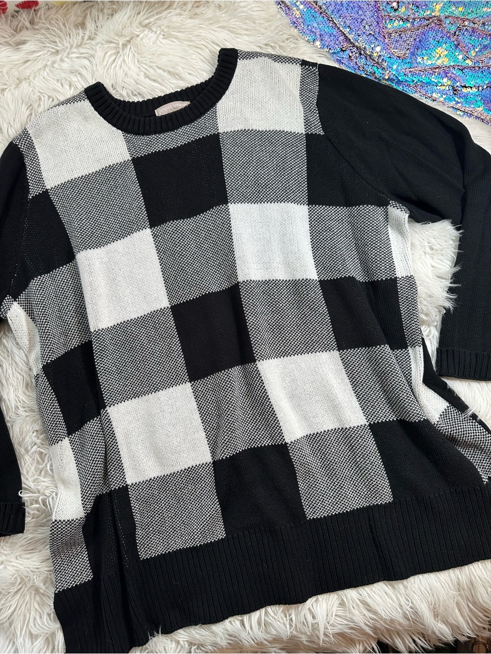 Woman Within • Buffalo Check Checkerboard Sweater